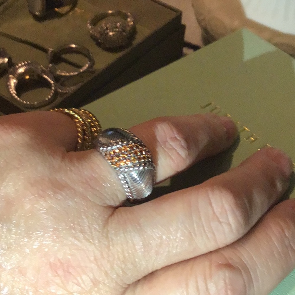 JUDITH RIPKA ORANGE SAPPHIRES DOME RING - Picture 9 of 9